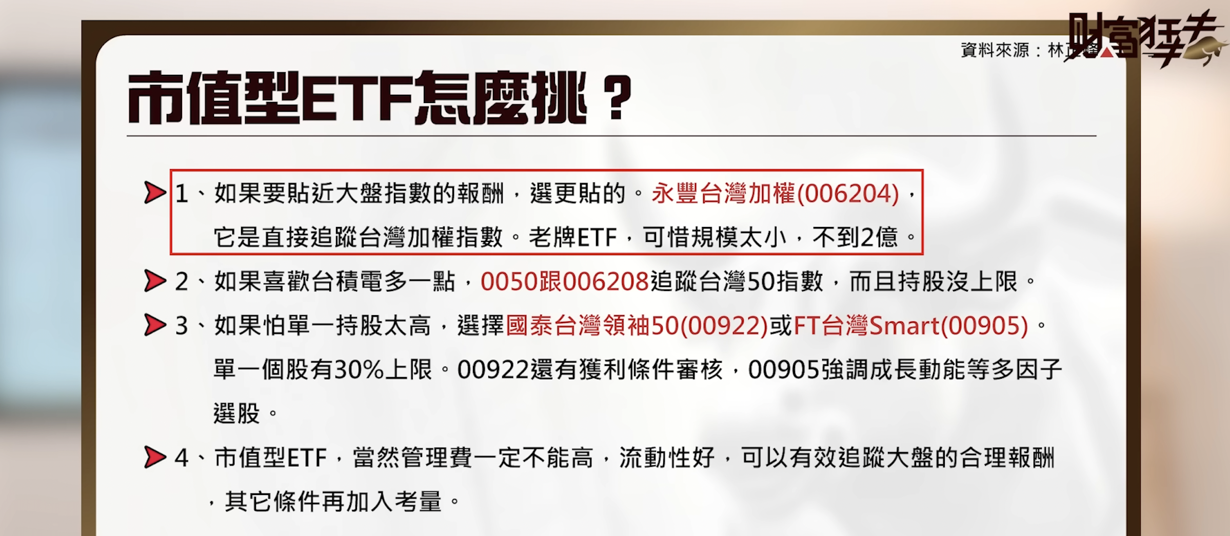 一個加權指數，三代市值型ETF：除了還原指數報酬，到底還差在哪裡？ - 玩股特派員| 投資網誌| 玩股網