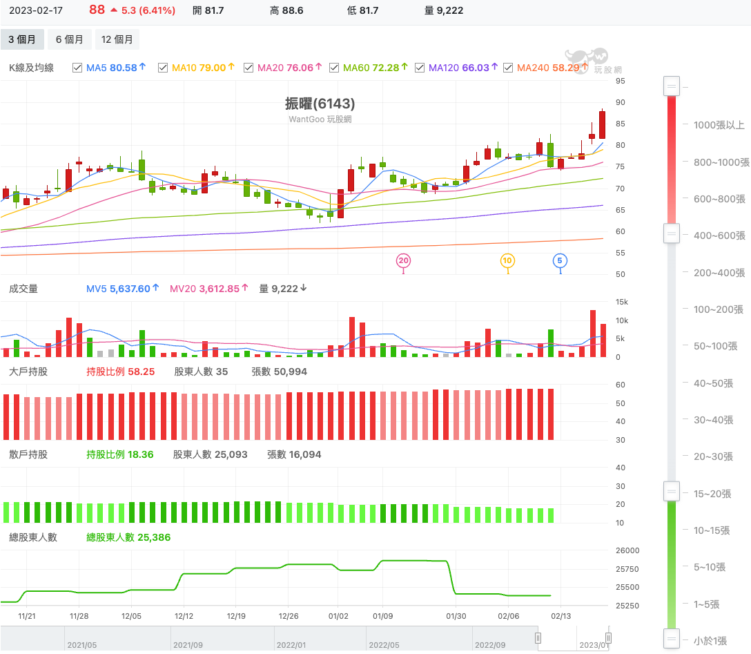 振曜(6143) 股權分散