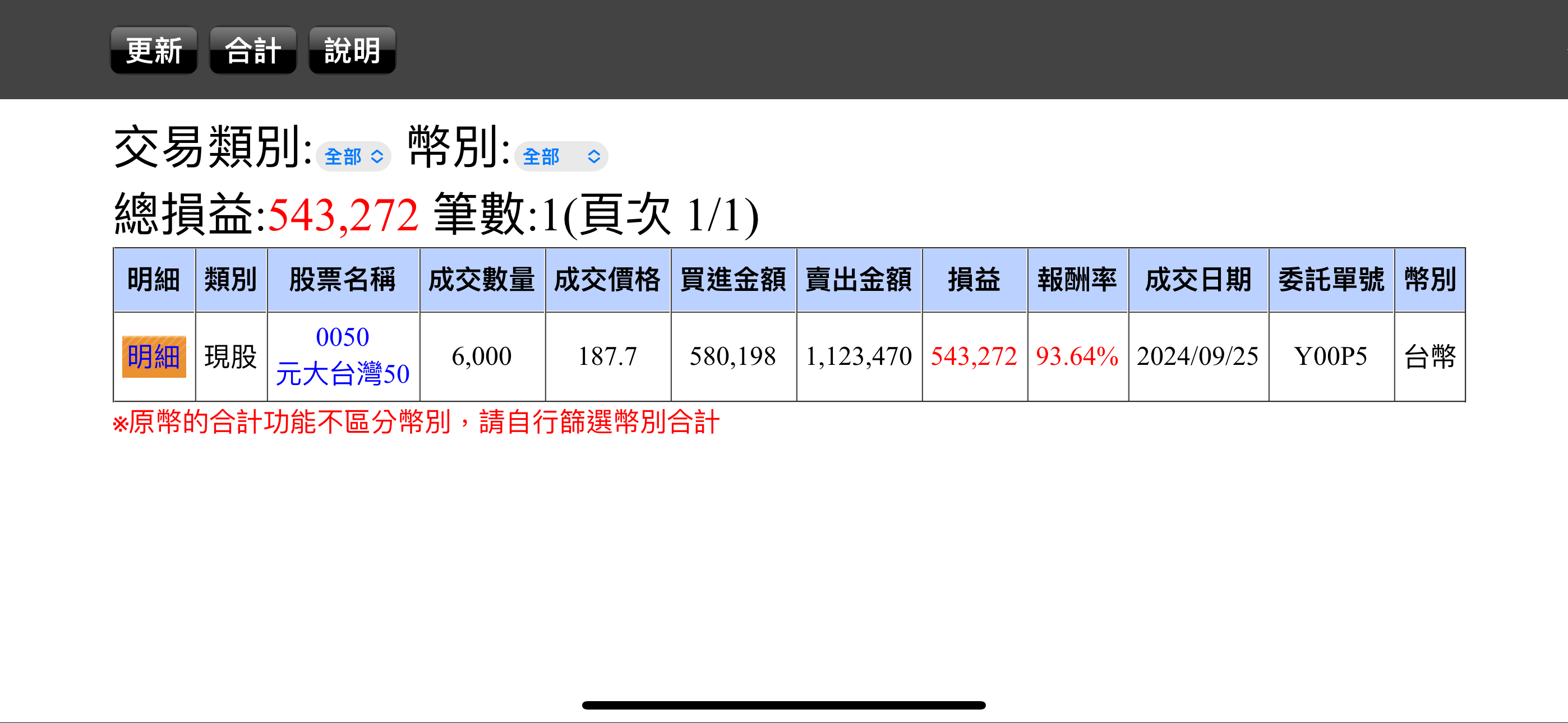 對帳單