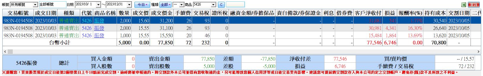 對帳單