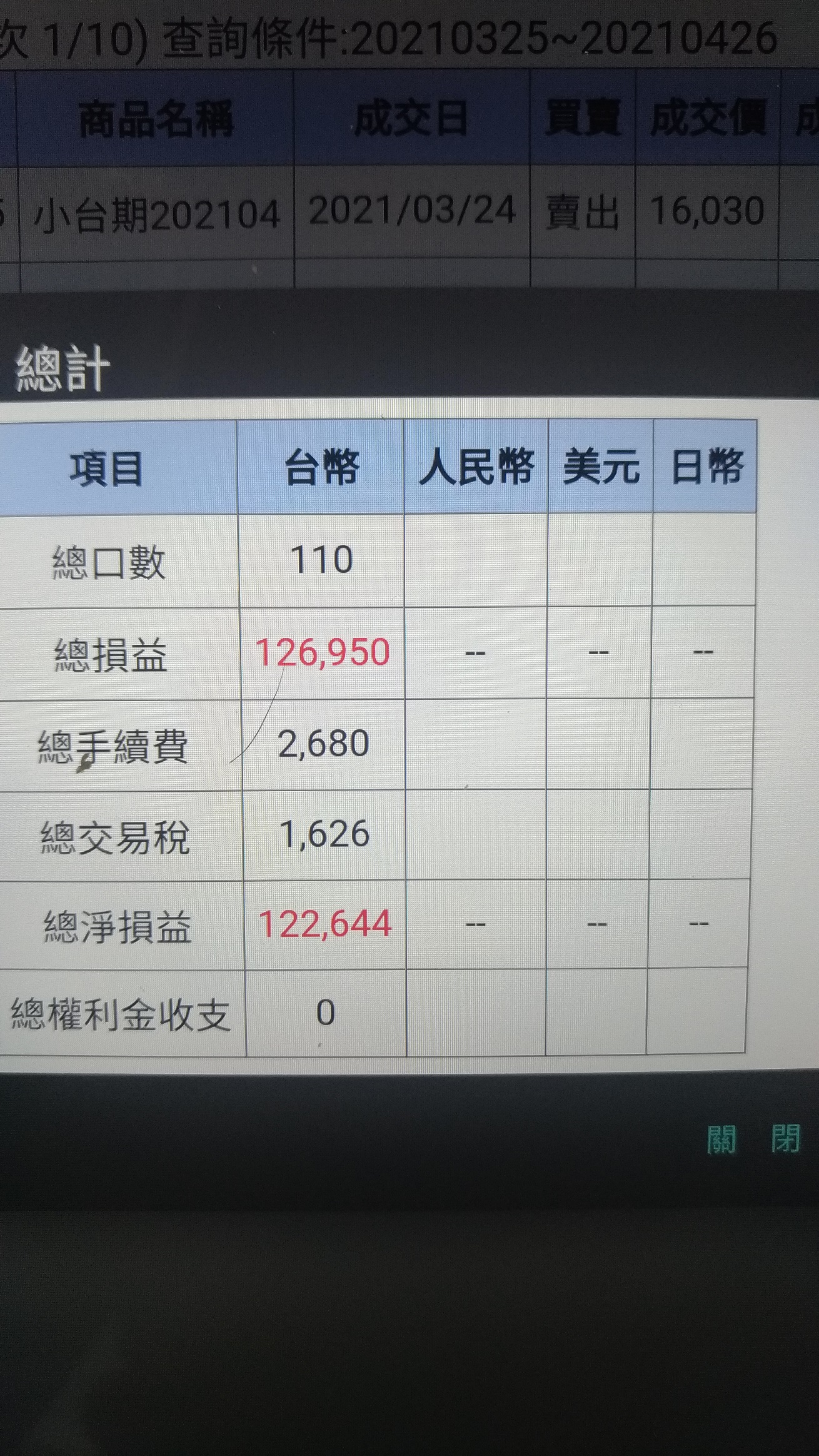 對帳單