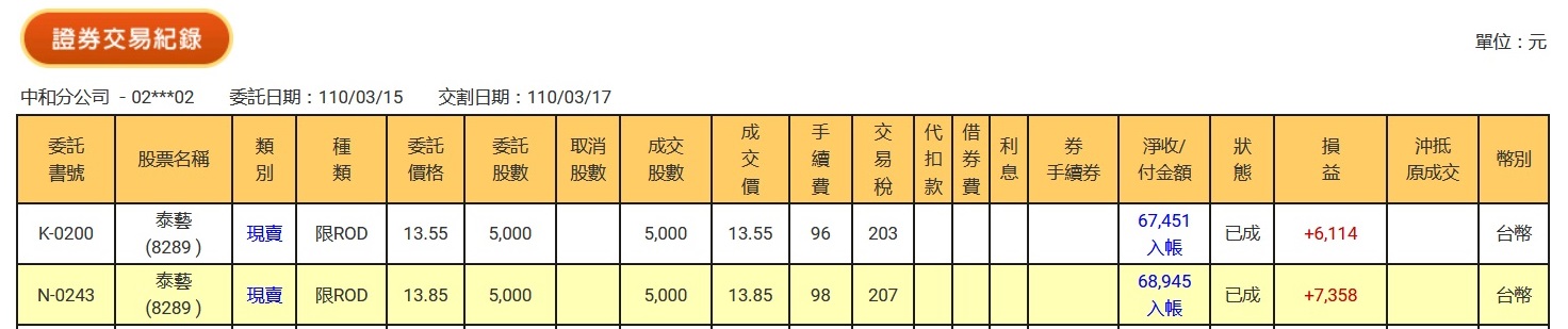 對帳單