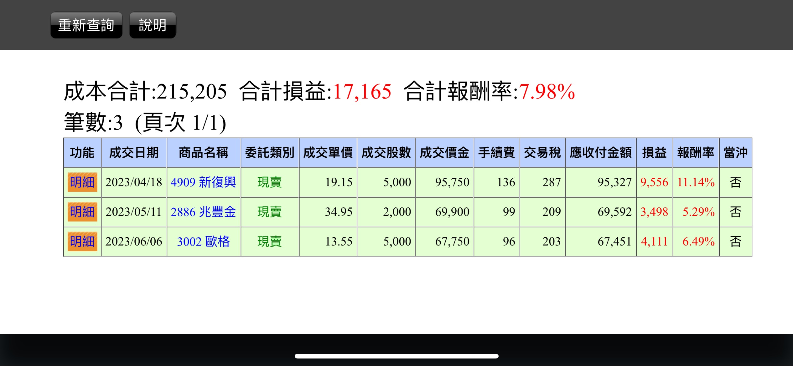 對帳單
