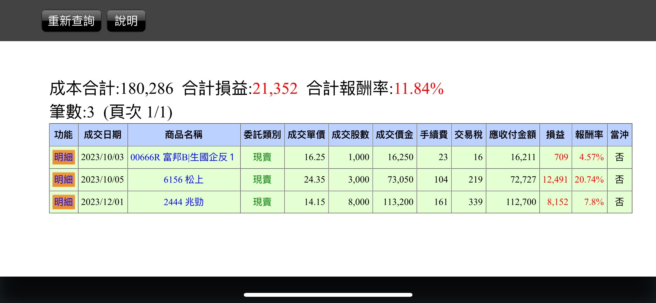 對帳單