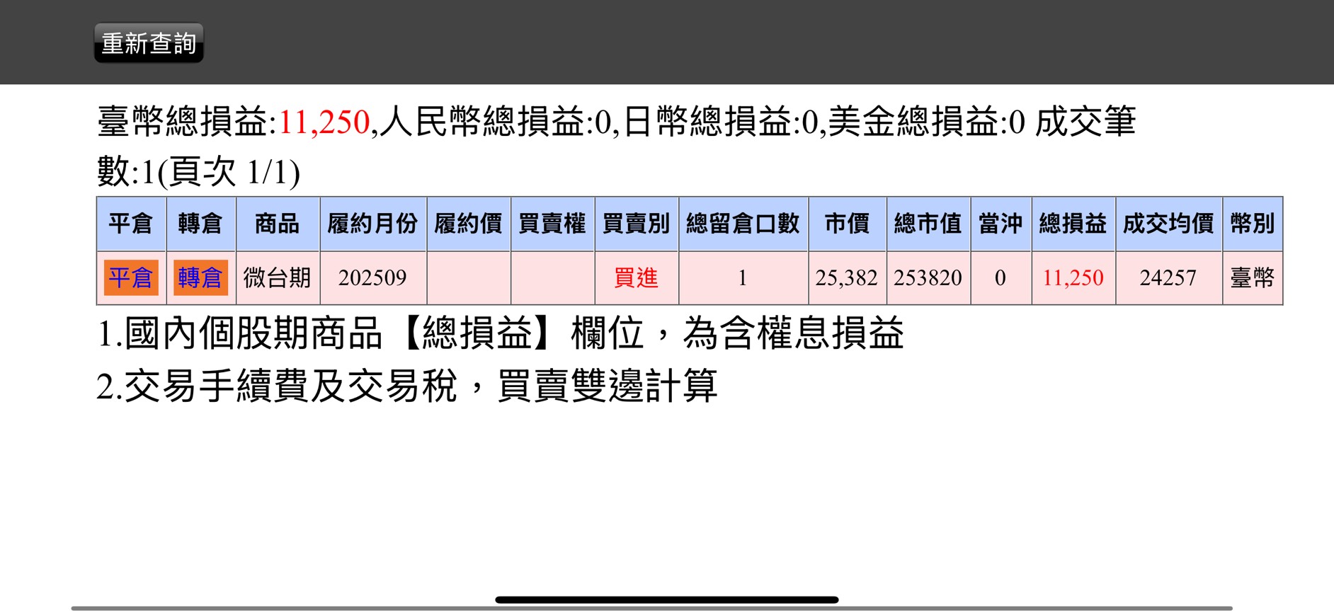 對帳單
