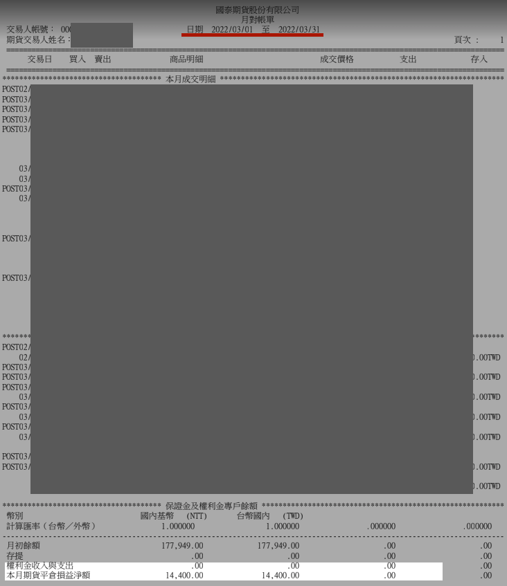 對帳單